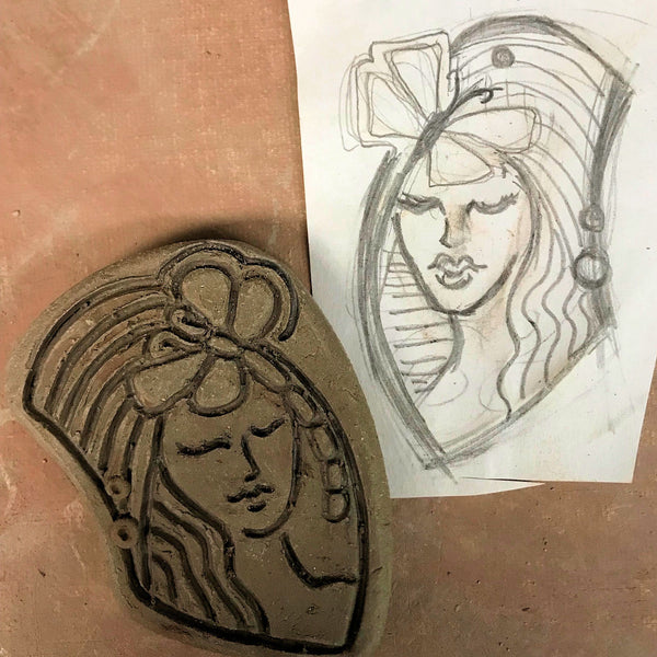 Lady with Dragonfly Focal Bead