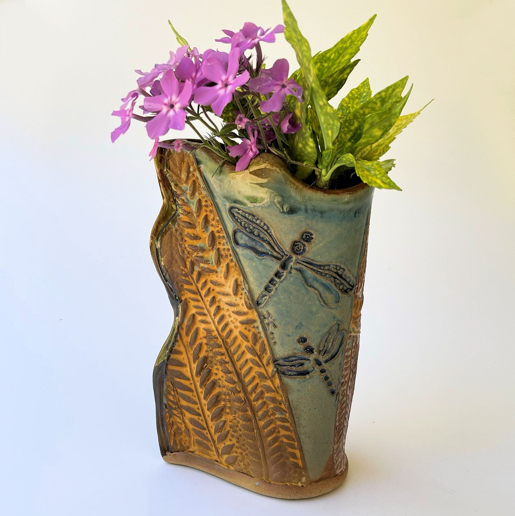 Dragonfly Vase Hand Made Pottery High Fired Clay Vase – BumbleBee