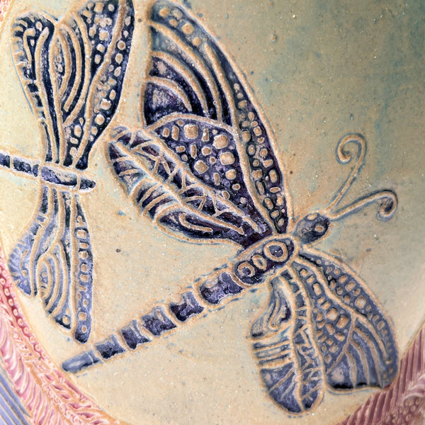 Dragonfly Pottery Flower Vase and Utensil Holder