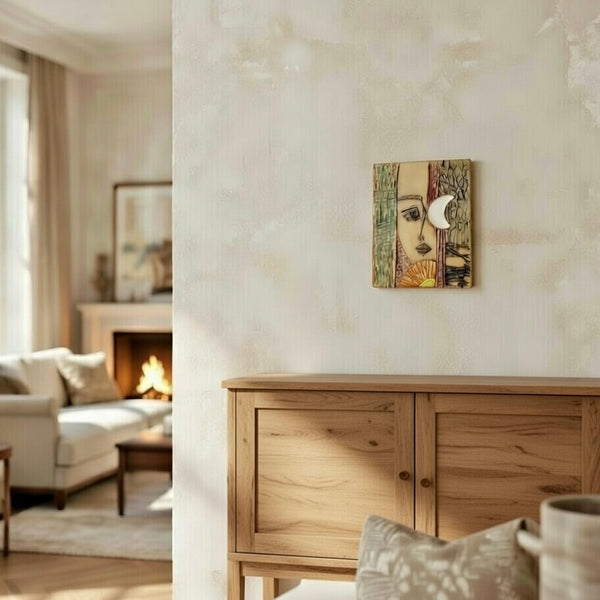 Modern Abstract Face – Ceramic Pottery Wall Hanging