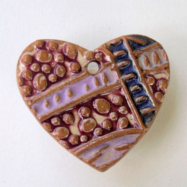 Heart Bead Pottery Focal Bead