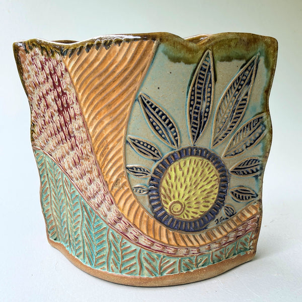 Dragonfly Pottery Flower Vase and Utensil Holder