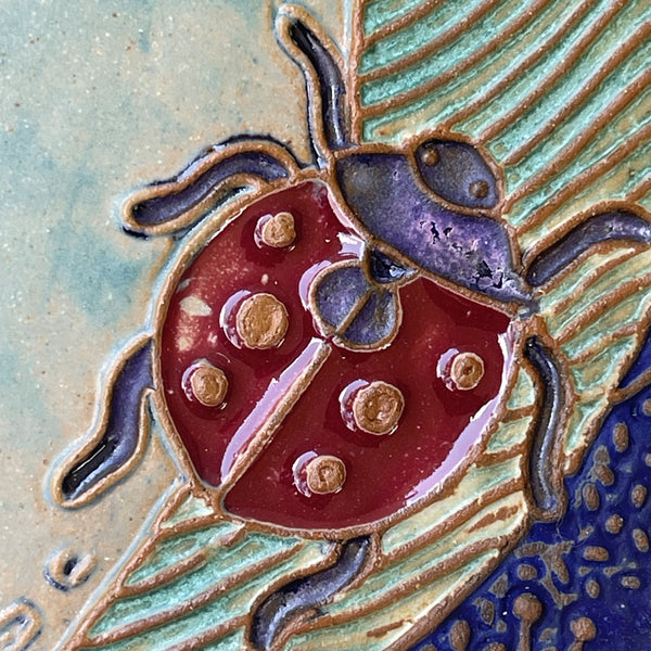 Ladybug Pottery Wall Hanging – Handcrafted Ceramic Art