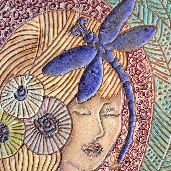 Lady with Dragonfly Wall Art
