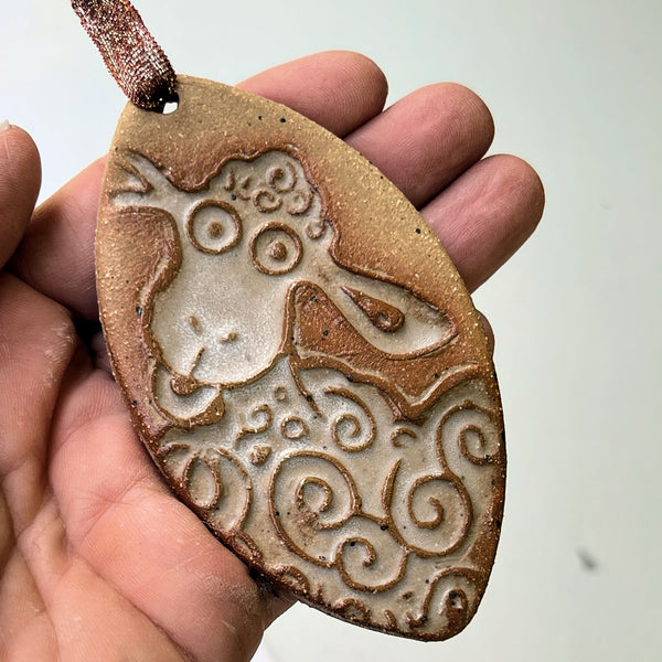 Handmade Pottery Lamb – Ceramic Christmas Ornament