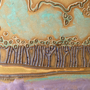 Landscape Wall Art Multi-media Pottery and Oil Paint