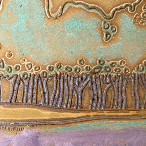 Landscape Wall Art Multi-media Pottery and Oil Paint