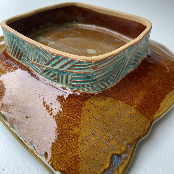 Heron Platter Handmade Stoneware Ceramics Pottery Tableware Handbuilt