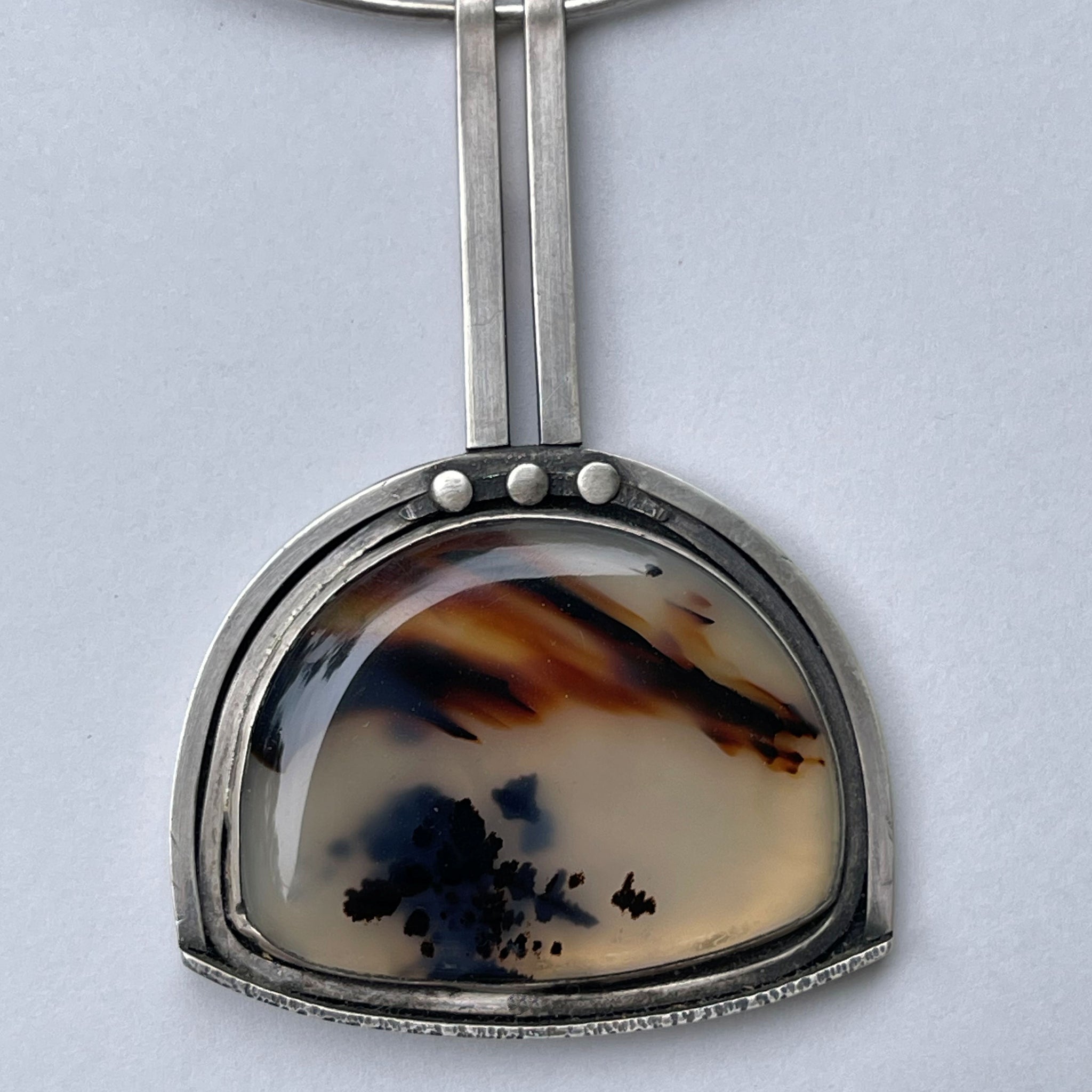 Montana Agate and Sterling Silver Pendant