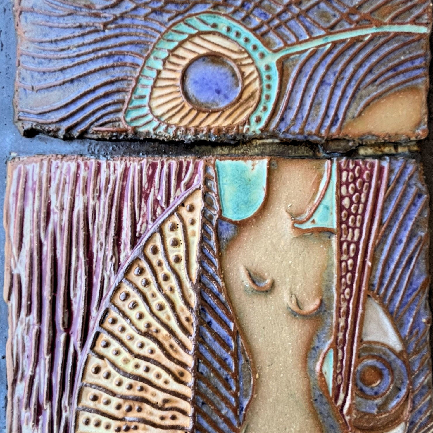 Nude Study with Peacock Feathers Wall Hanging.