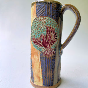 Robin Bird Travel Mug Pottery Ceramic Mug Handmade Artisan Coffee & Tea Cup – Perfect Gift for Nature and Bird Lovers