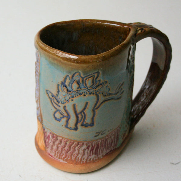 Stegosaurus Ceramic Mug Handmade Artisan Coffee & Tea Cup – Perfect Gift for Dinosaur Lovers