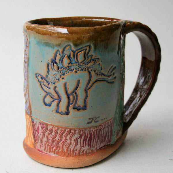 Stegosaurus Ceramic Mug Handmade Artisan Coffee & Tea Cup – Perfect Gift for Dinosaur Lovers