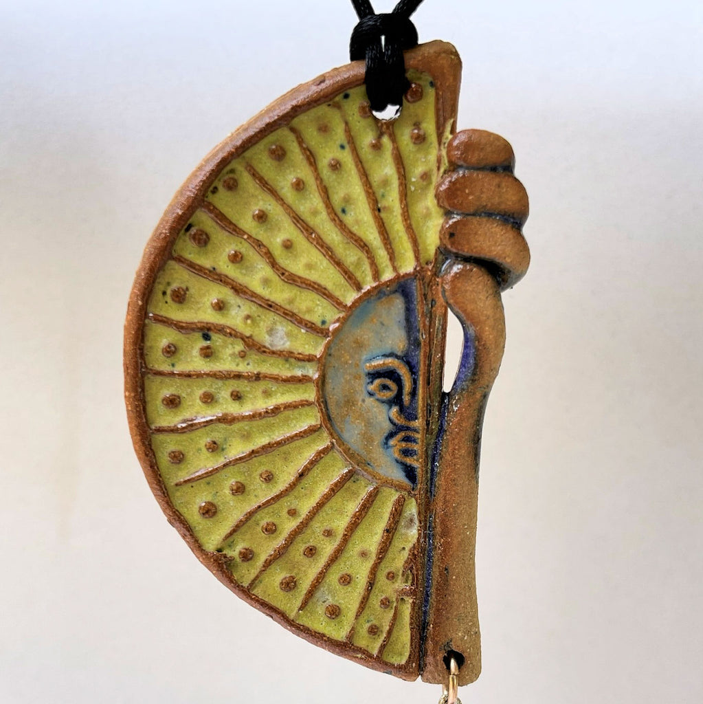 Sun Clay Pendant Necklace Handmade Pottery – BumbleBee Pottery