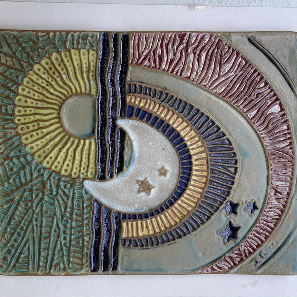 Sun and Moon Pottery Wall Hanging – Handcrafted Ceramic Art