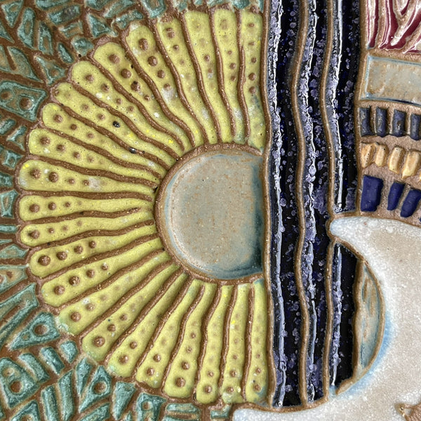 Sun and Moon Pottery Wall Hanging – Handcrafted Ceramic Art