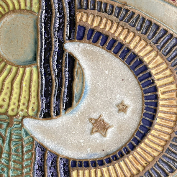 Sun and Moon Pottery Wall Hanging – Handcrafted Ceramic Art