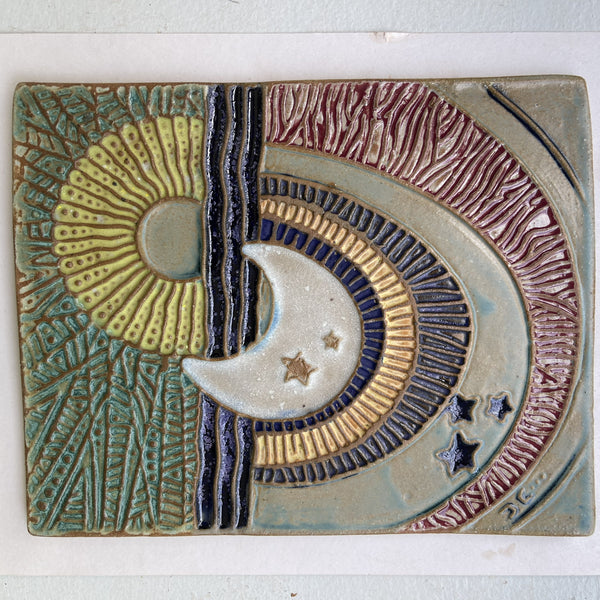 Sun and Moon Pottery Wall Hanging – Handcrafted Ceramic Art