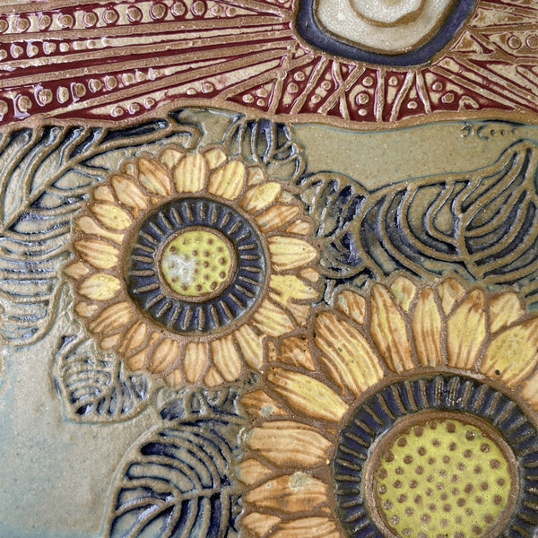 Sunflower Pottery Wall Hanging – Handcrafted Ceramic Art