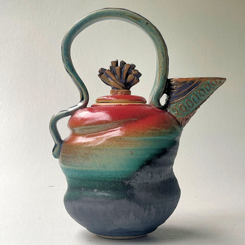 Tea Pot Pottery Functional and Decorative Microwave and Dishwasher Safe