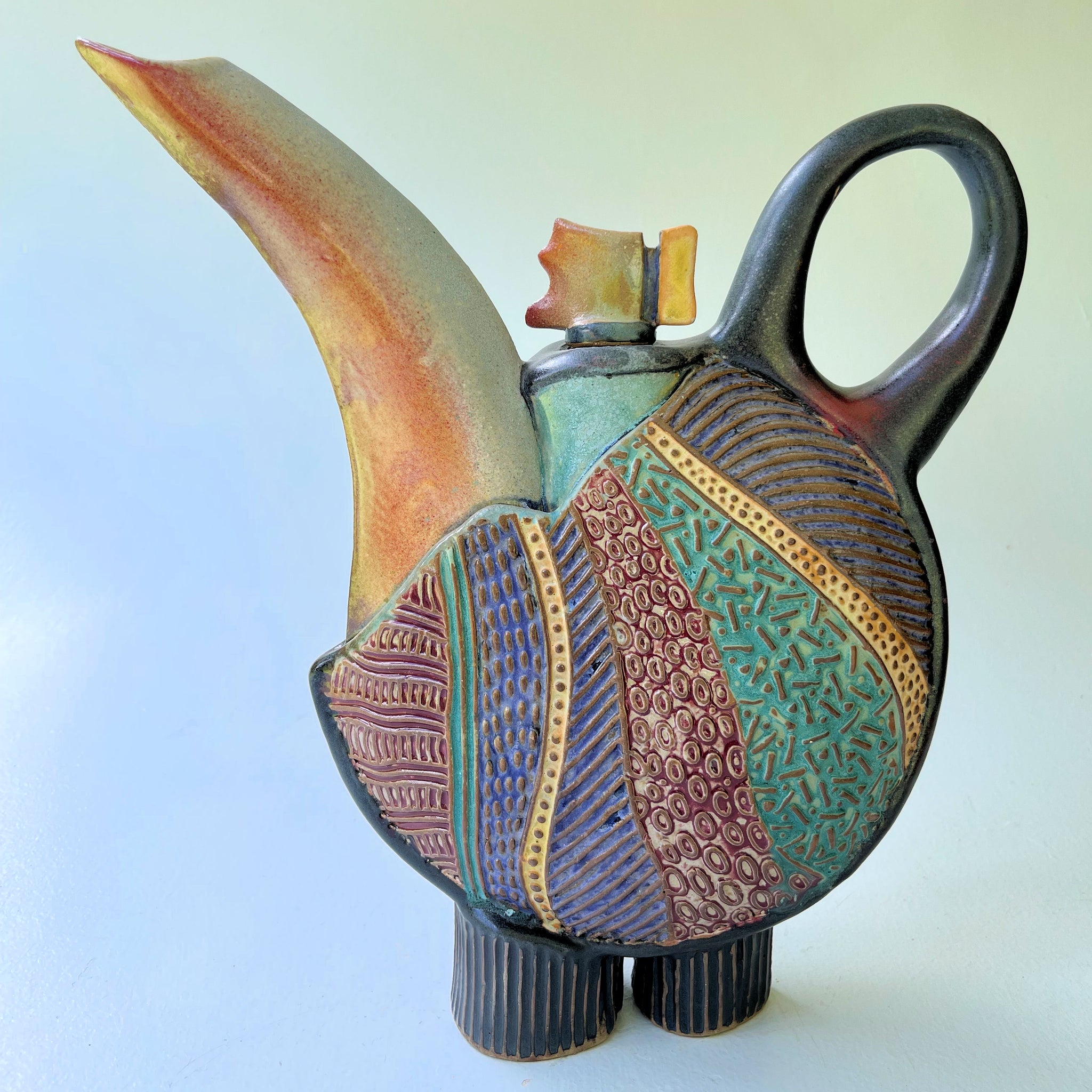 Abstract Sculptural Teapot by Helene Fielder – BumbleBee Pottery