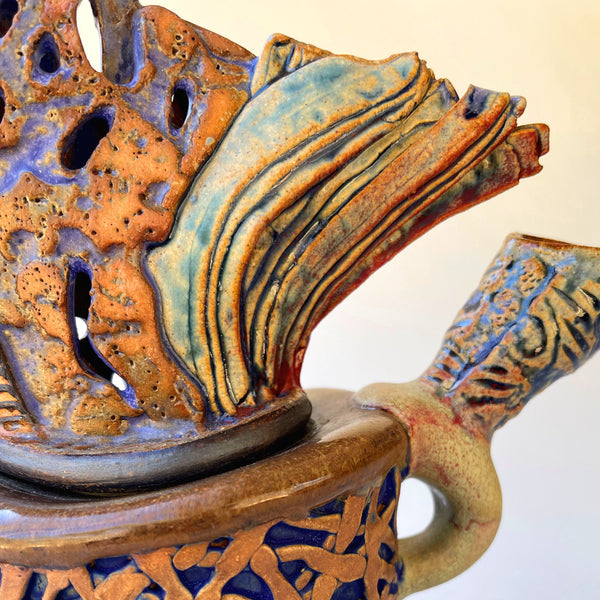 The King - Sculptural Teapot by Helene Fielder