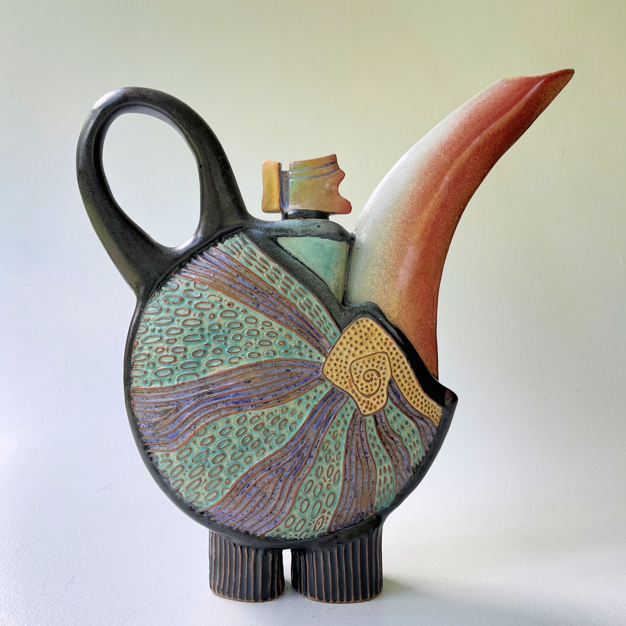 Abstract Sculptural Teapot by Helene Fielder