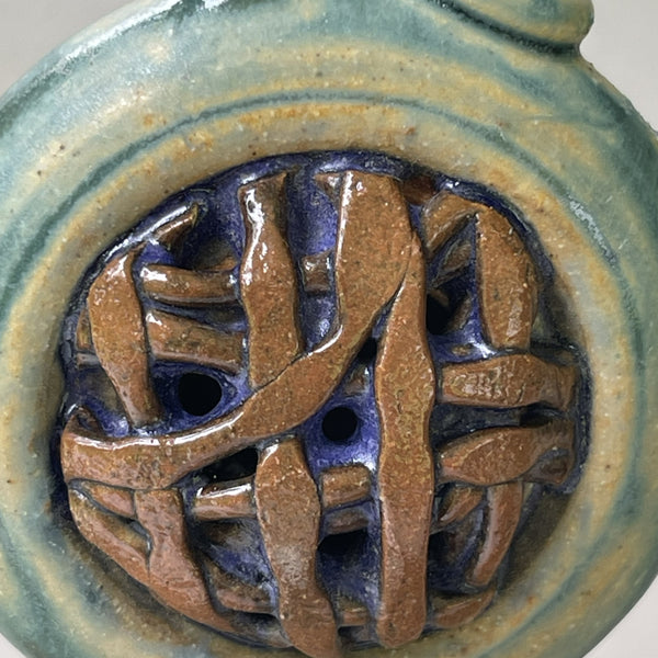 Tea Pot Sculpture Pottery Clay Pendant Necklace