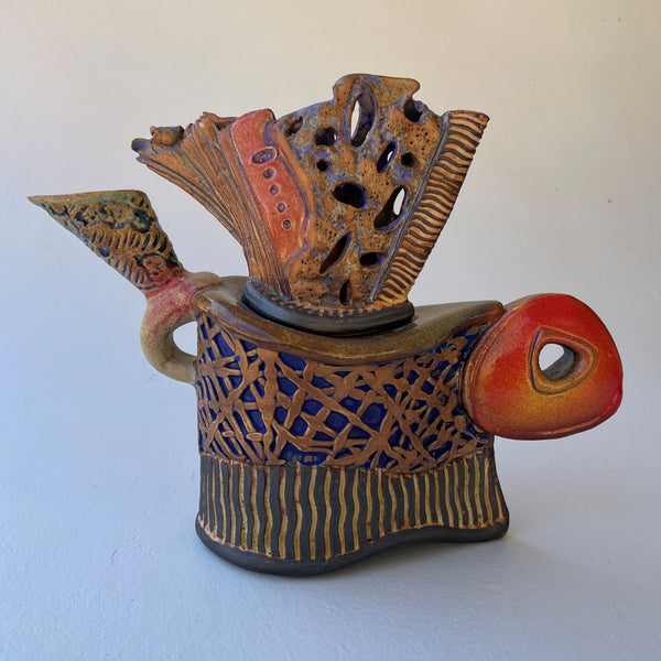 The King - Sculptural Teapot by Helene Fielder
