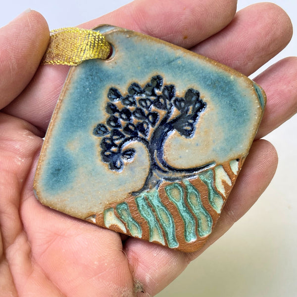Handmade Pottery Tree of Life – Ceramic Christmas Ornament
