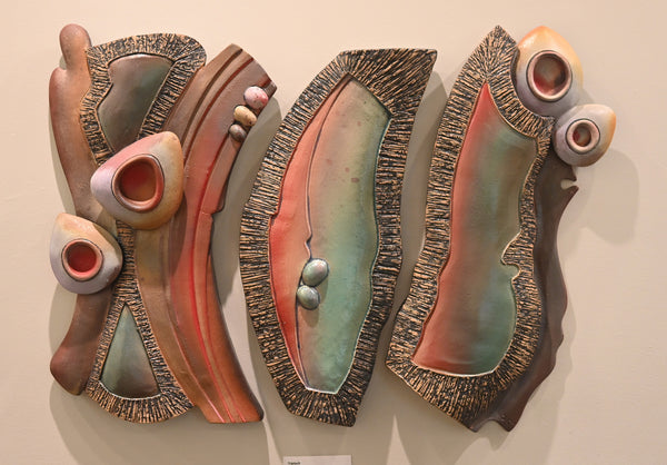 Triptych Abstract Ceramic Wall Art