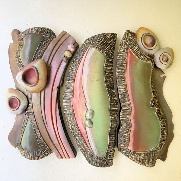 Triptych Abstract Ceramic Wall Art