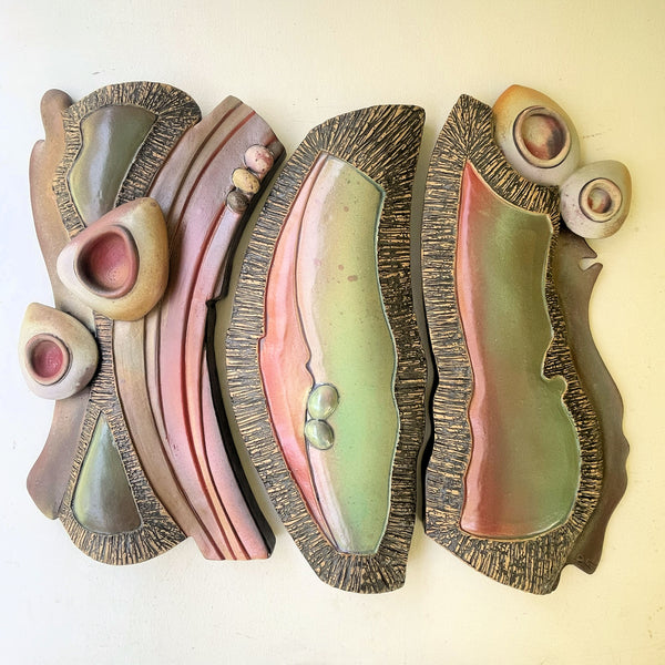 Triptych Abstract Ceramic Wall Art
