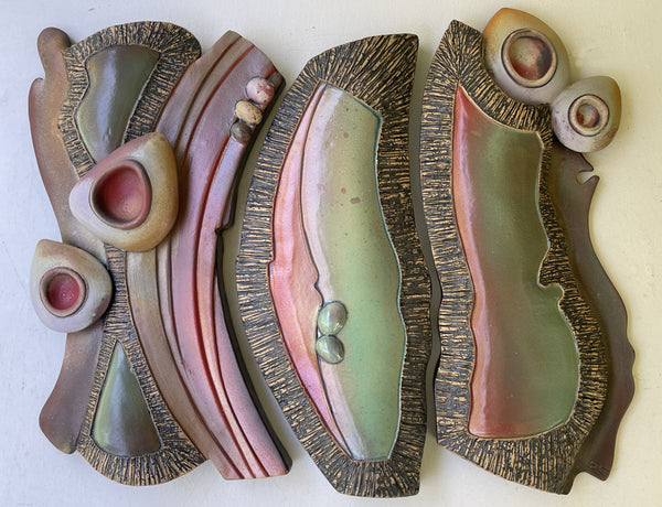 Triptych Abstract Ceramic Wall Art