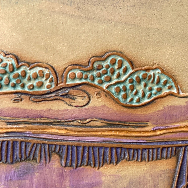 Landscape Winter Trees Wall Art Multi-media Pottery and Oil Paint