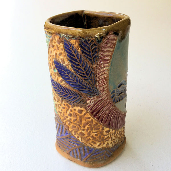 Owl Pottery Mug Coffee Cup Handmade Functional Tableware 16 oz