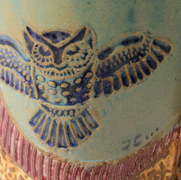 Owl Pottery Mug Coffee Cup Handmade Functional Tableware 16 oz