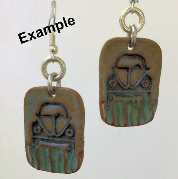 Hippie Bug Earring Beads Rectangle - set of two