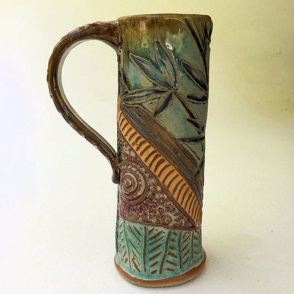 Chameleon Travel Mug Handmade Coffee Mug Fits in Car Holder