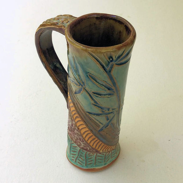 Chameleon Travel Mug Handmade Coffee Mug Fits in Car Holder