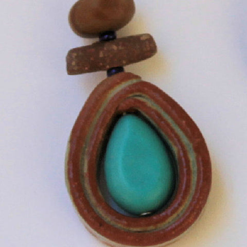 Handmade Clay bead earing with accent bead