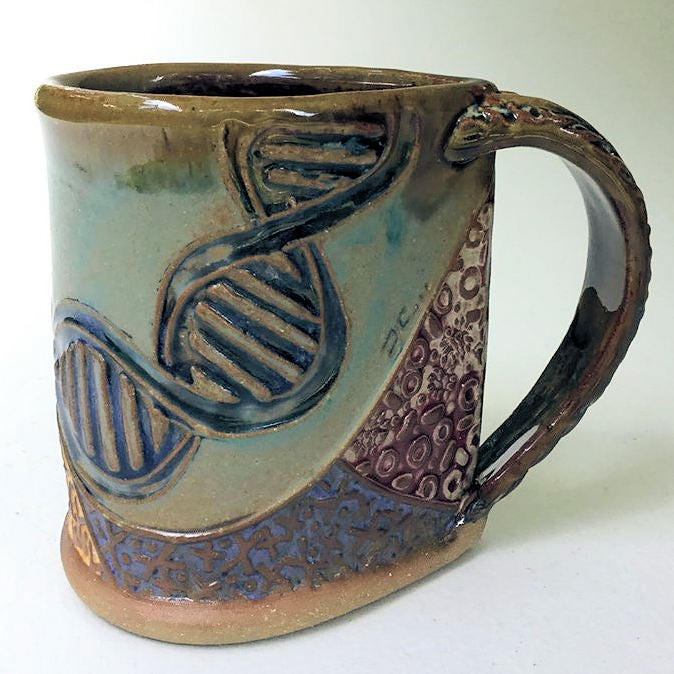 DNA Pottery Mug Coffee Cup Handmade Stoneware Tableware Microwave and Dishwasher Safe 12oz