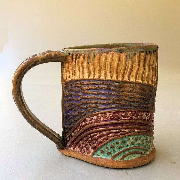Dragonfly Mug Handmade Pottery Dragonfly Mug Clay Coffee Cup 12 oz