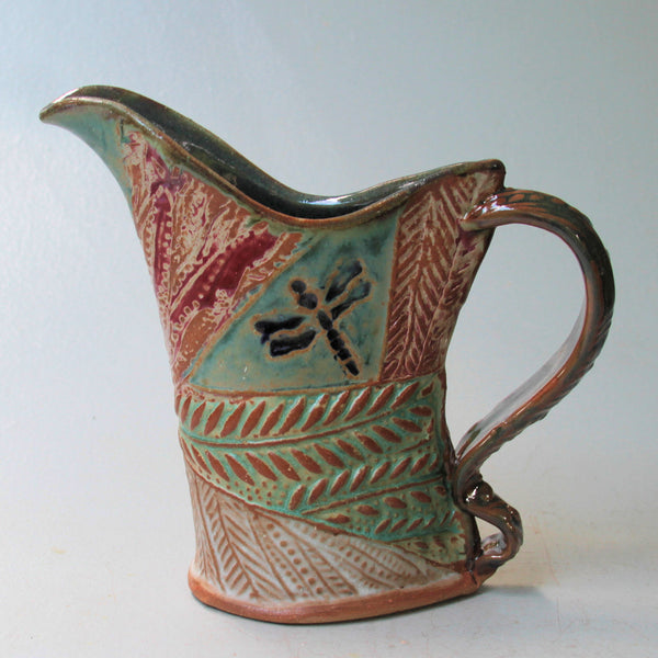 Dragonfly Pottery Pitcher Microwave and Dishwasher Safe Tableware