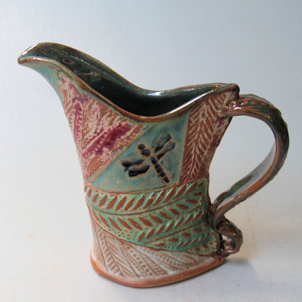 Dragonfly Pottery Pitcher Microwave and Dishwasher Safe Tableware