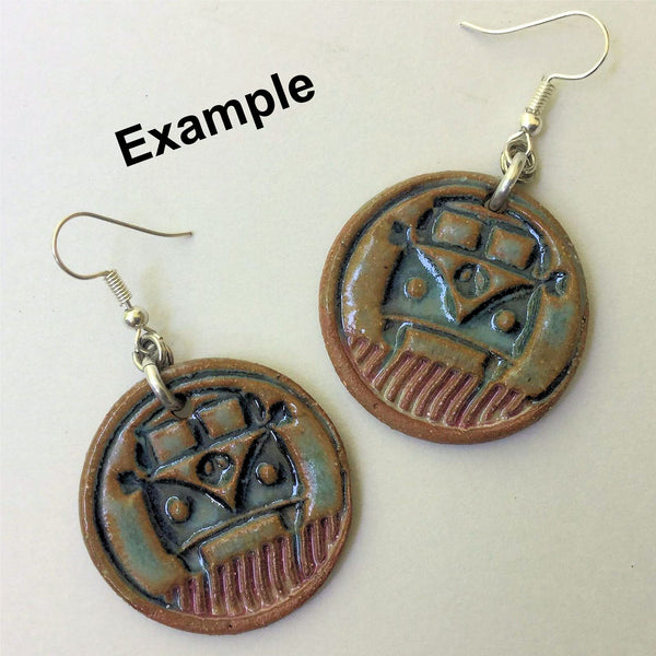 Hippie Bus Earring Beads Round - set of two