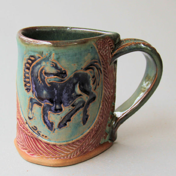 Black Horse handmade ceramic mug