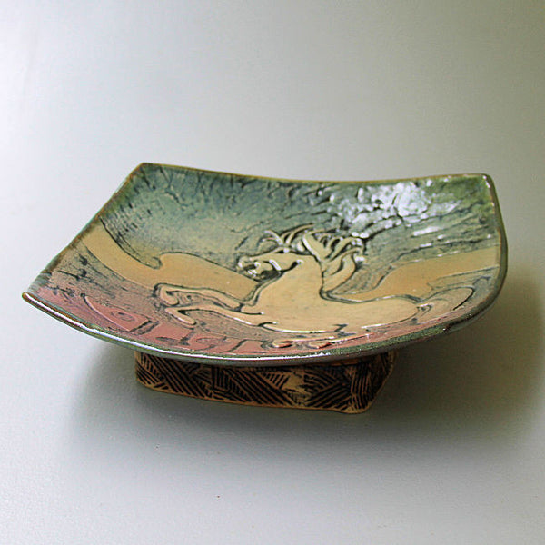 Horse Platter Handmade Stoneware Ceramics Pottery Tableware Handbuilt