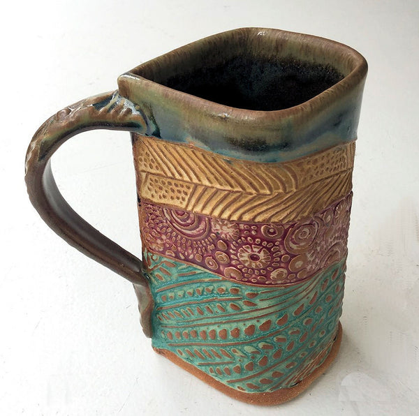 Hummingbird Pottery Mug Coffee Cup Handmade Functional Tableware 16 oz