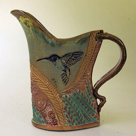 Hummingbird Pottery Pitcher Microwave and Dishwasher Safe Tableware